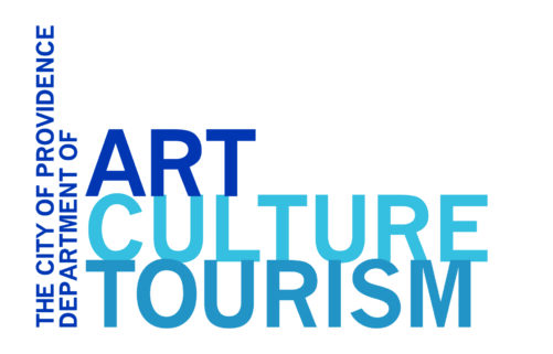 Blue text logo reading "The City of Providence Department of Art Culture Tourism."